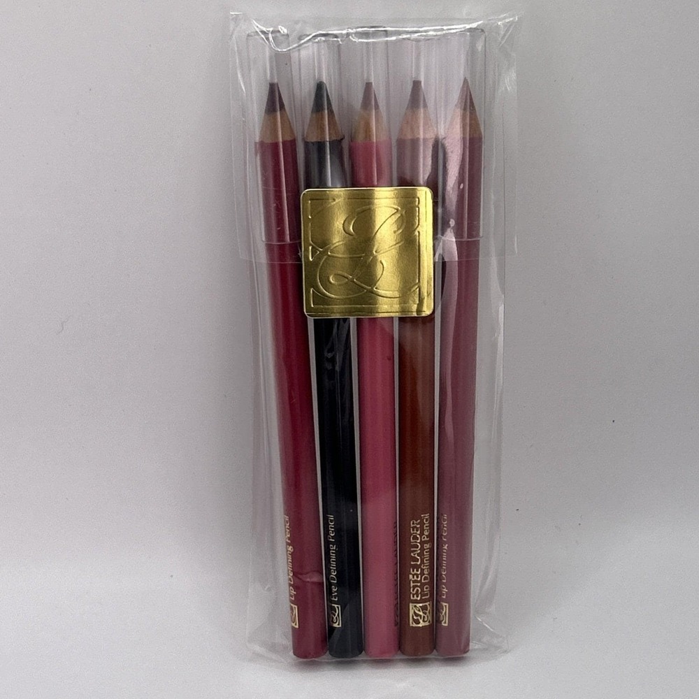 Estee Lauder Vintage Lip Liner Pencil Set Wineberry Mahogany Spice Tawny Black